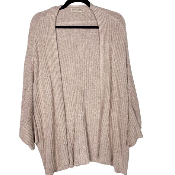Barefoot Dreams S/M Heathered Faded Rose Pearl Pink CozyChic Lite Cable Shrug - Picture 1 of 9